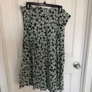 Ann Taylor Green Polka Dot Skirt